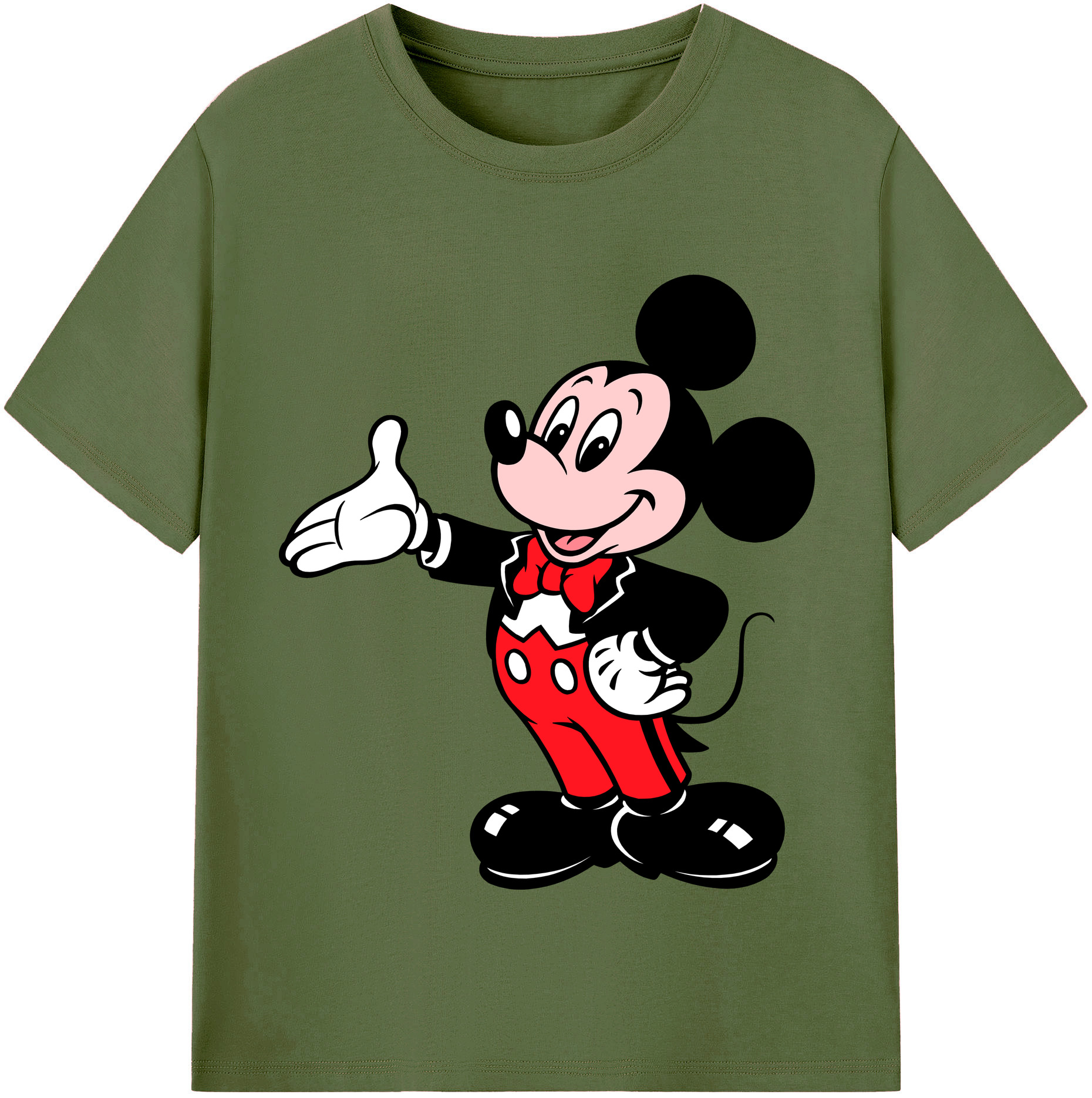 （画像用） ミッキーマウス Mickey Mouse 綿100％半袖Tシャツ（フロントプリント）